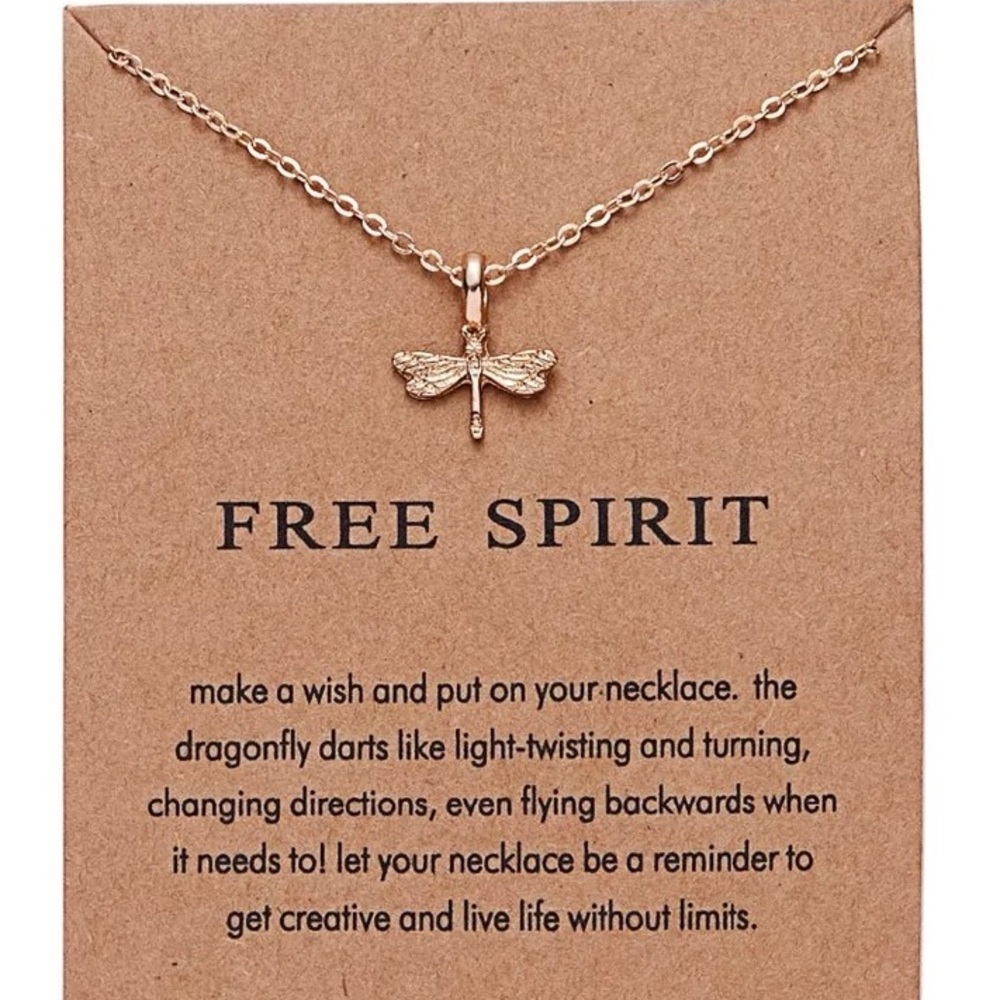 Dragonfly Pendant Gold Tone Chain Choker Necklace